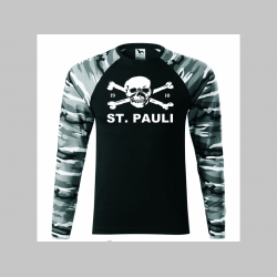 St. Pauli  pánske tričko (nie mikina!!) s dlhými rukávmi vo farbe " metro " čiernobiely maskáč gramáž 160 g/m2 materiál 100%bavlna
